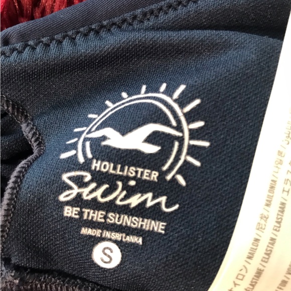 Hollister® Be the Sunshine Navy Blue Embroidered  Floral Strappy Swim Top S - Picture 8 of 11